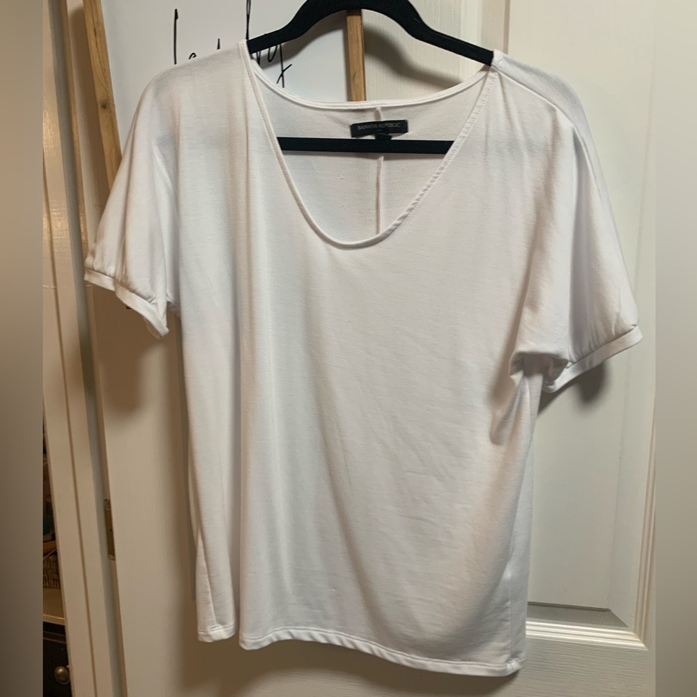 Banana Republic white top with dolman sleeves size Small